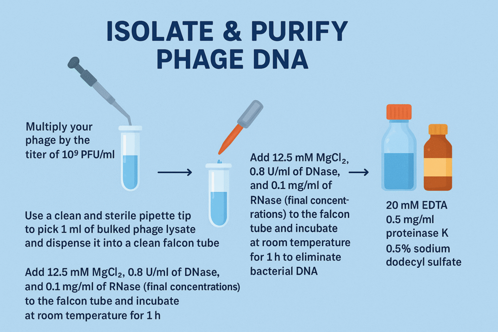 Schematic image showing the isolation of bacteriophage DNA