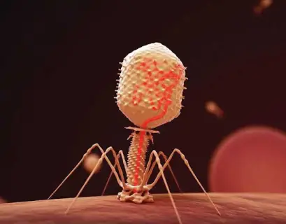 Bacteriophage on bacteria surface
