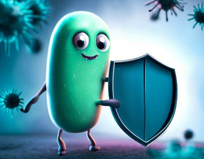 Bacterium holding a shield that prevent them from being attacked by viruses