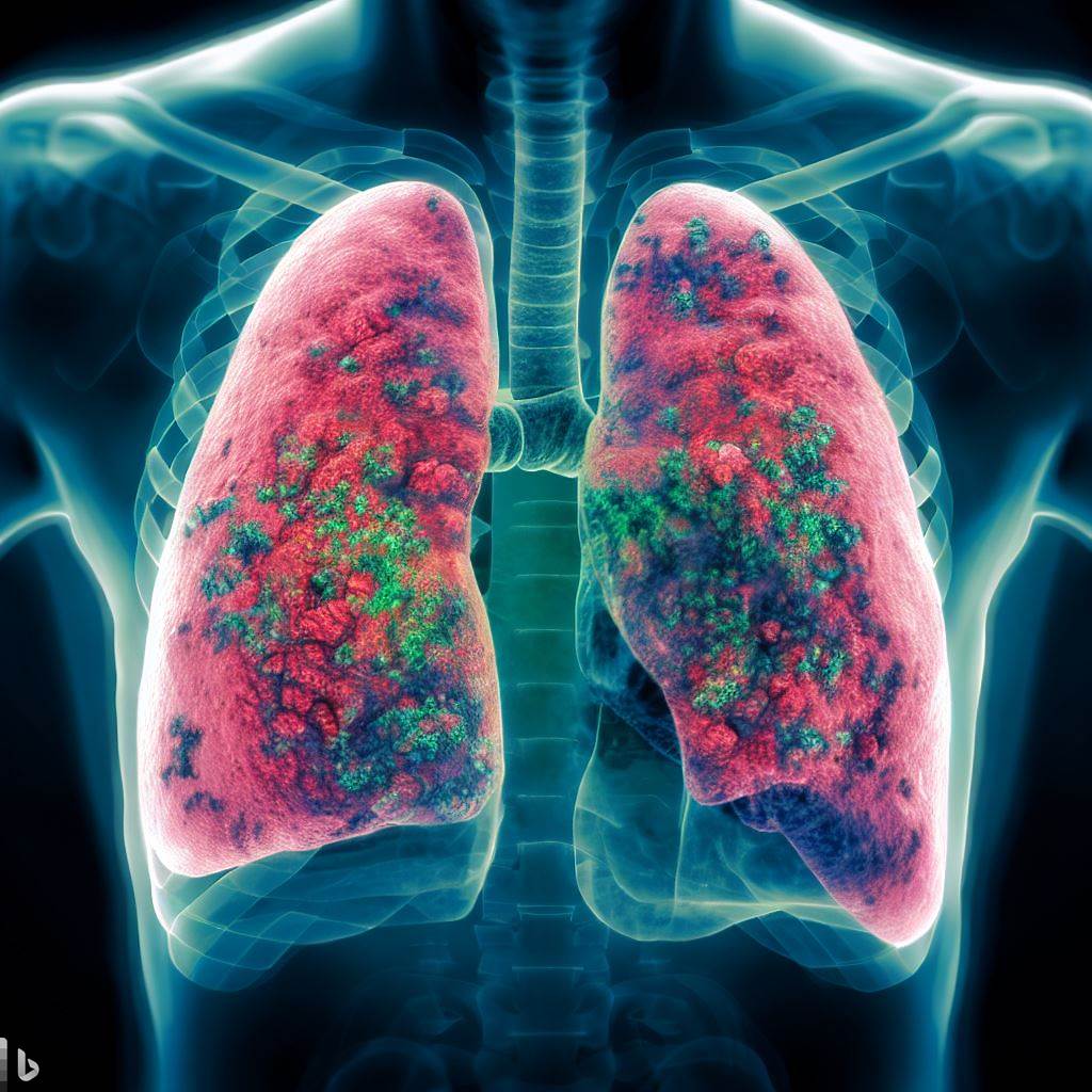 Bacterial infection in lungs treated with phage therapy