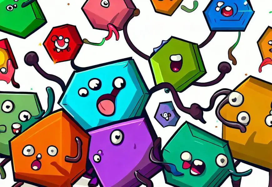 Bacteriophages celebrating victory after lysing the bacteria