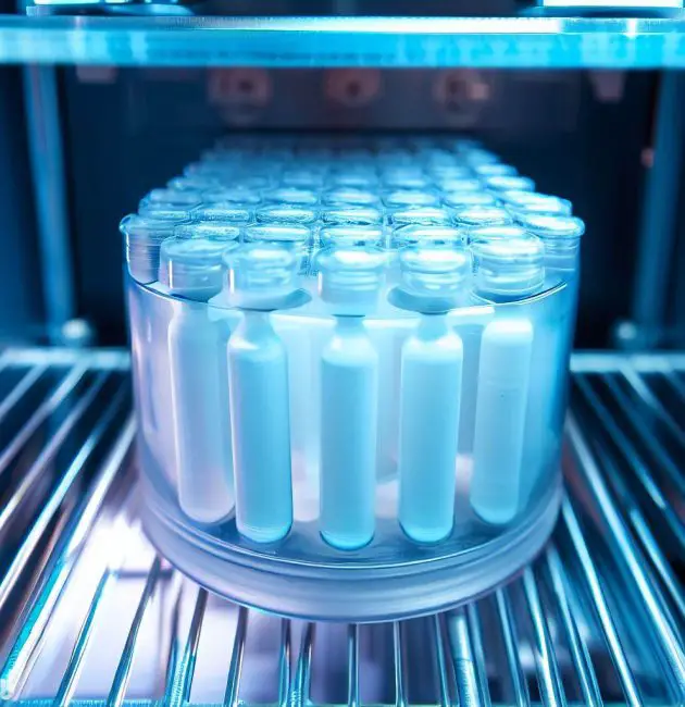 Bacteriophage stored in a freezer
