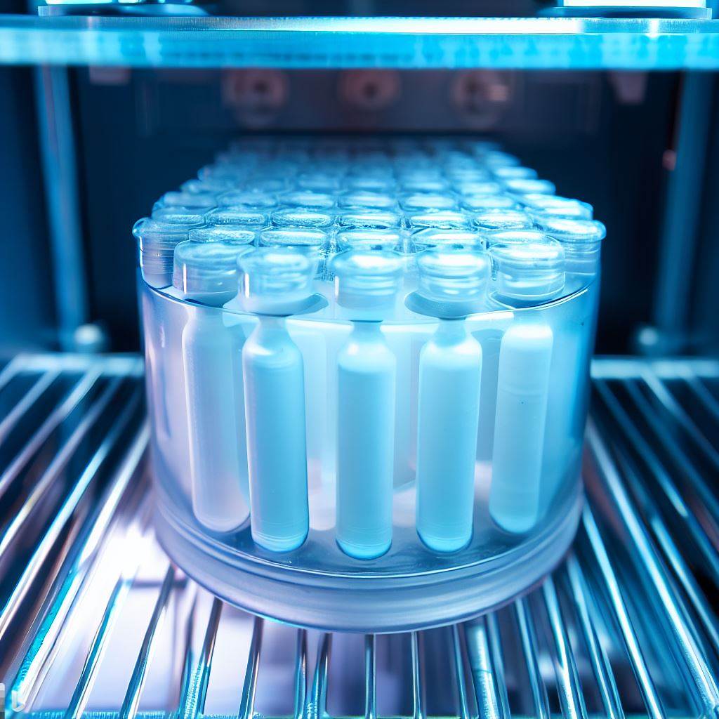 Bacteriophage stored in a freezer