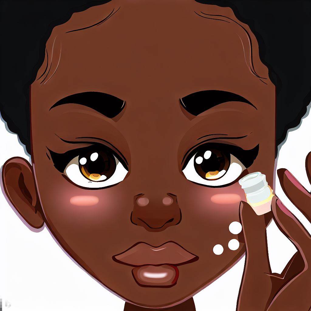A beautiful black girl applying phage to her skin
