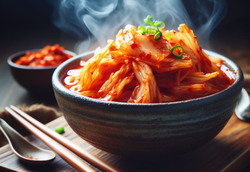 A plate of kimchi