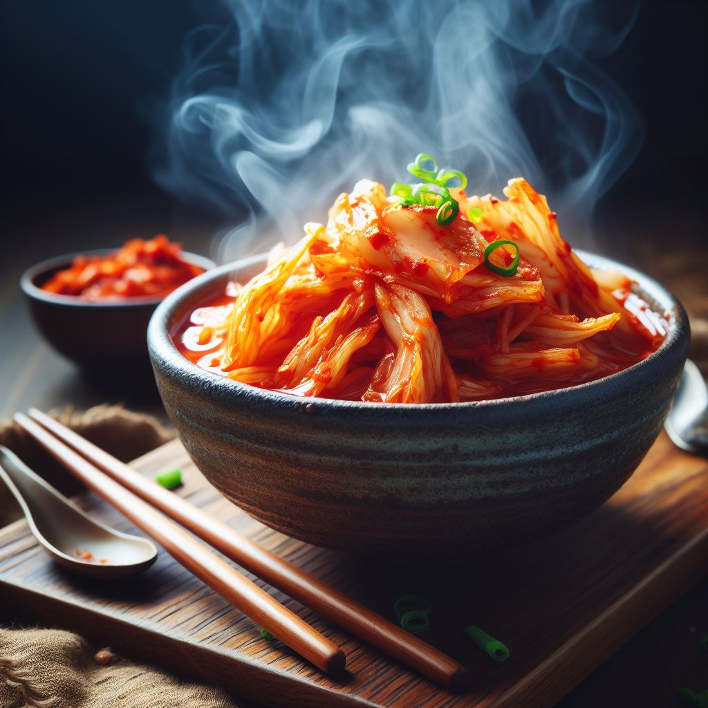 A plate of kimchi