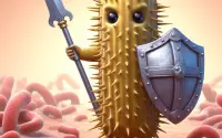 Bacteria in full body armour defending against bacteriophage attack