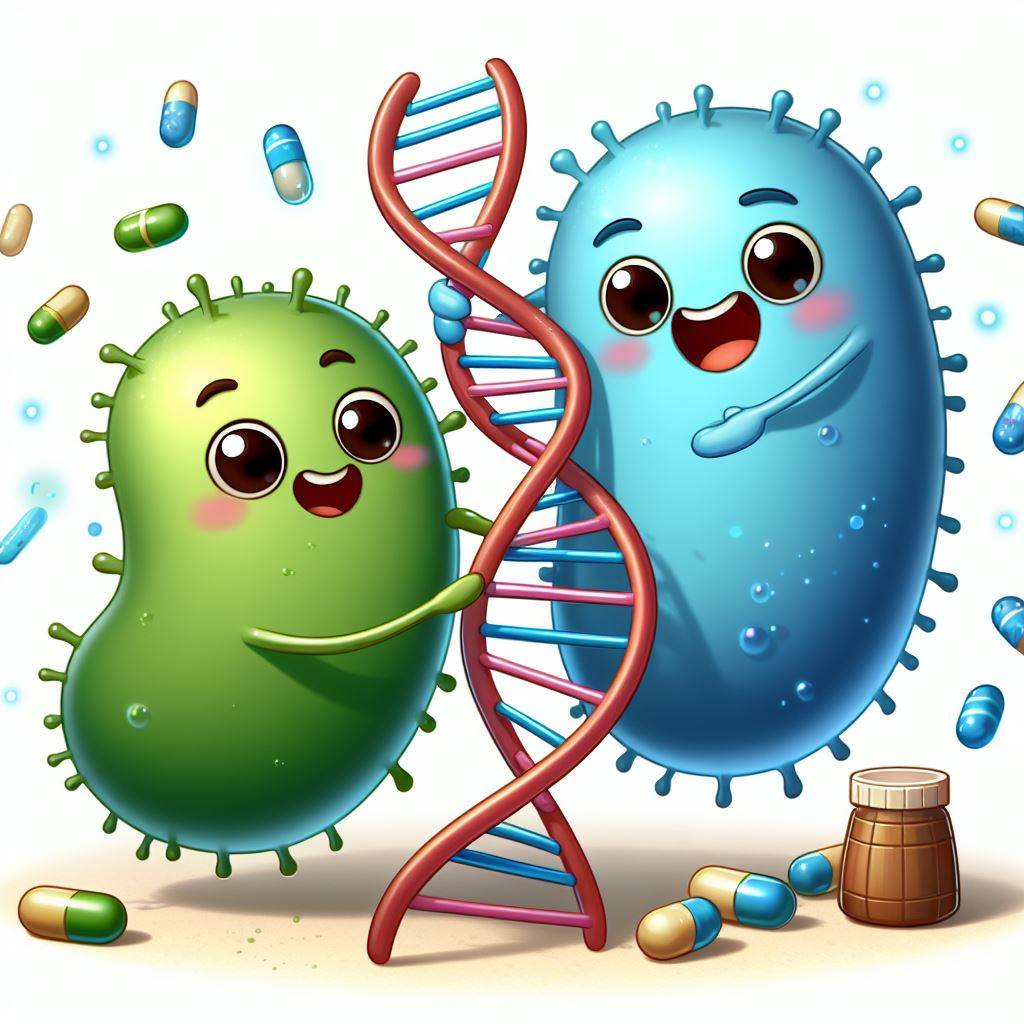 Horizontal gene transfer between bacteria