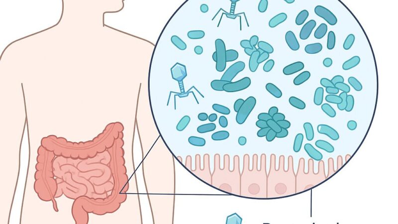 Gut virome interacting with bacteria